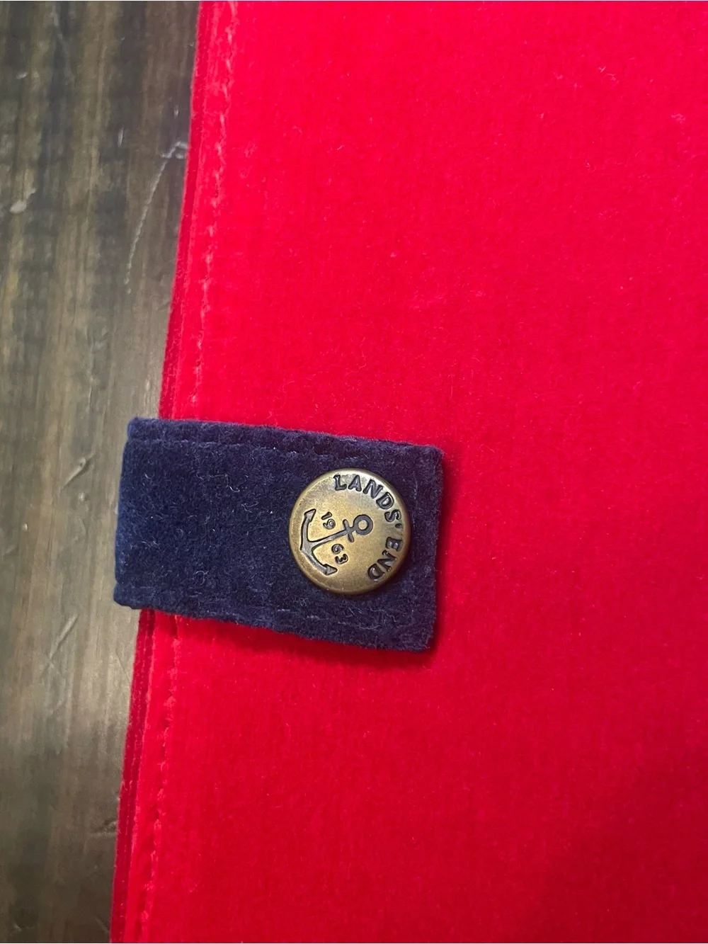 Lands' End Needlepoint “A” Monogram Red White and Blue Journal Cover